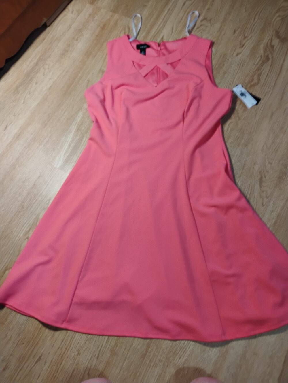 Alyx Dress Women 14 Pink Sheath Midi Sleeveless Zipper Round Neck Casual Solid